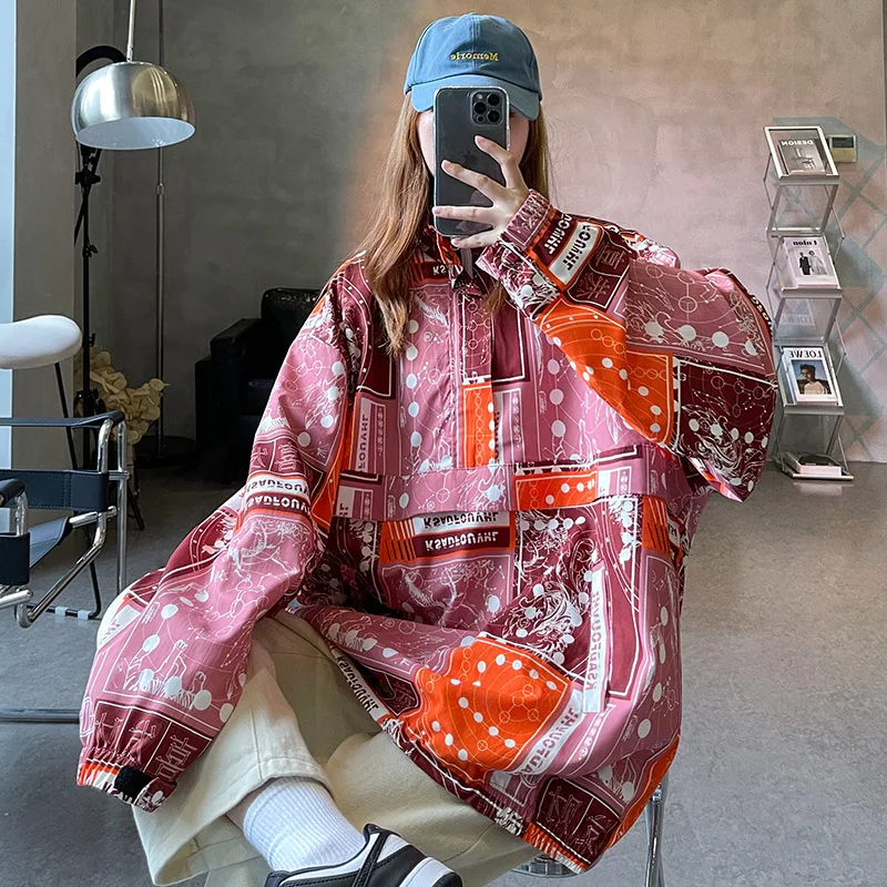 

Jacket Women Spring Autumn Bomber Jacket Casual Loose Baseball Jacket Patchwork Street Hip Hop Plus Size Women's Coat New Korean