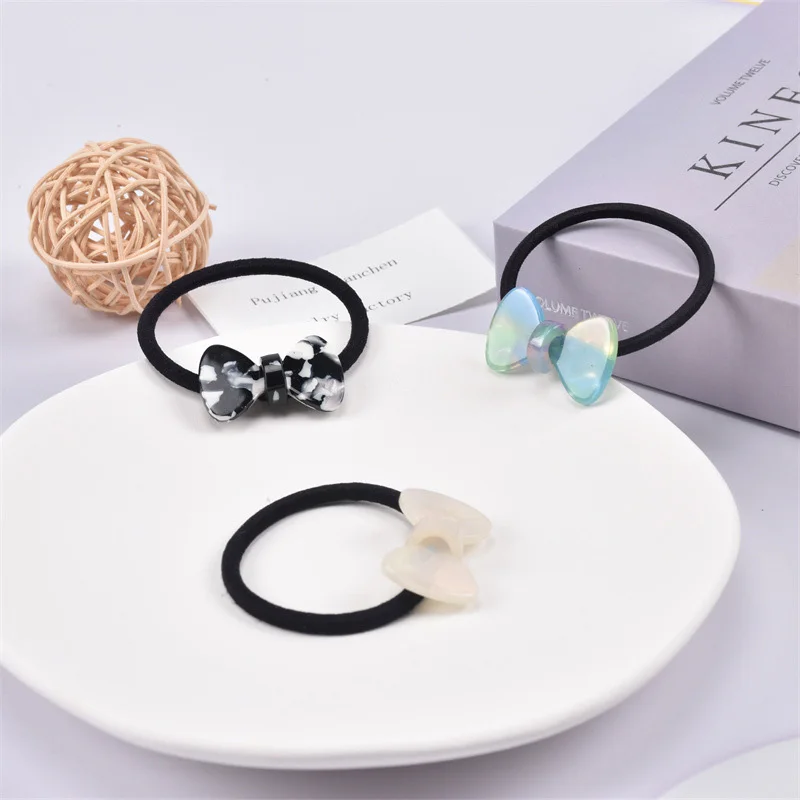 

Fashion Hair Ties Women Elastic Hair Band Elegant Colorful Bow Shape Girls Hair Rubber Band Elastic Hair Band Hair Accessories