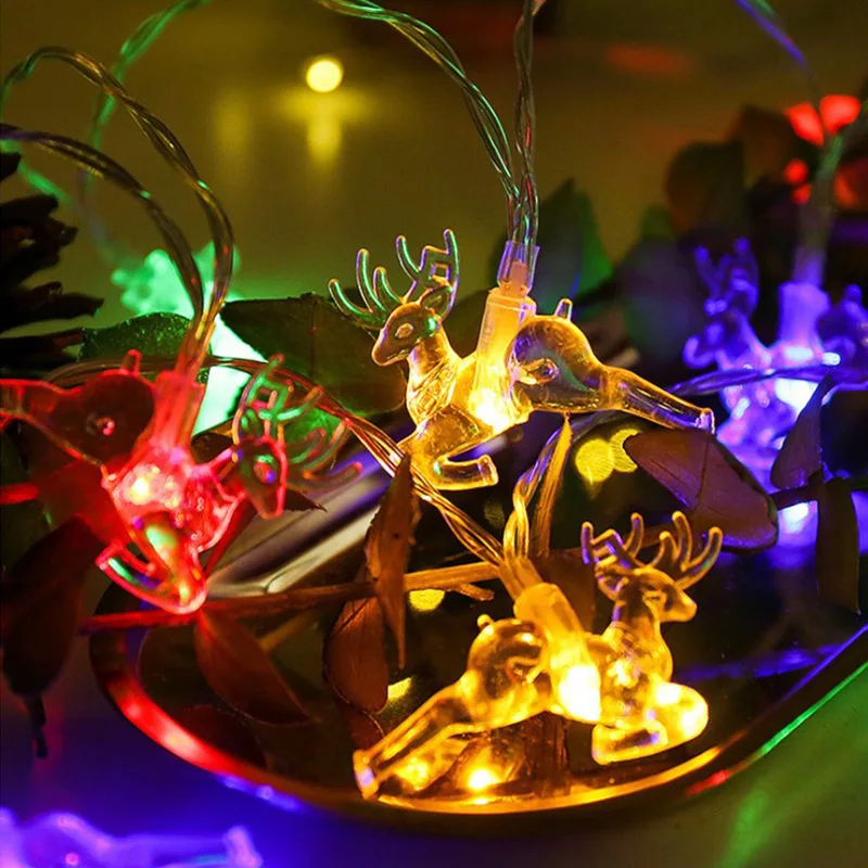 

20 светодиодный 40 светодиодных рождественских огней, украшение в виде оленя, Декоративная гирлянда, сказочные огни, Рождественское украшени...