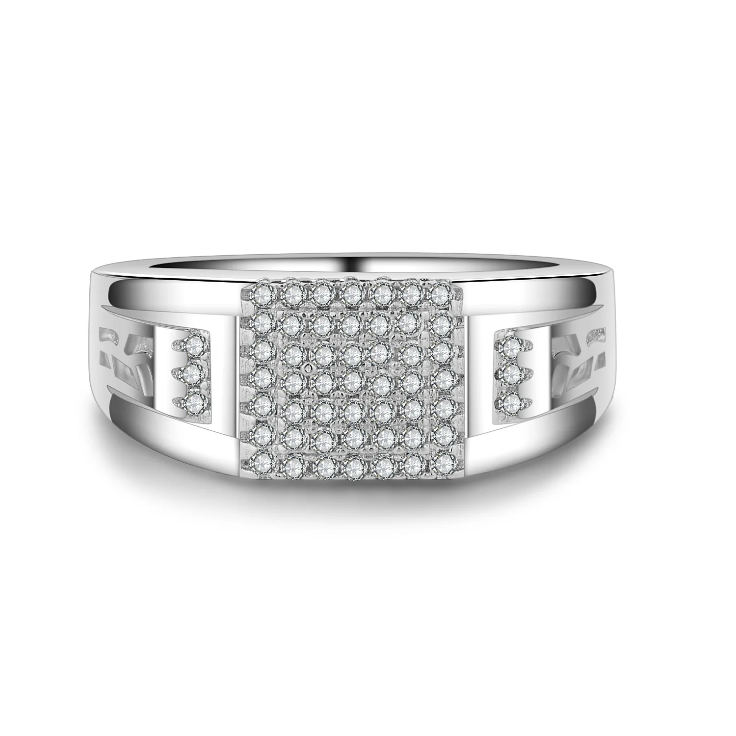 Серебряное кольцо 925 VVS1 с бриллиантами для мужчин квадратное Bague Etoile Bizuteria хип хоп