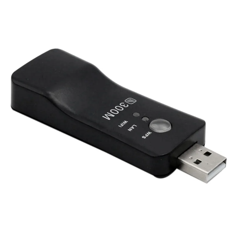 

USB TV WiFi Dongle Adapter 300Mbps Universal Wireless Receiver RJ45 WPS for Samsung LG Sony Smart TV