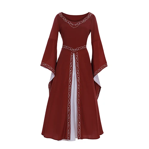 Costumebuy, средневековое платье, костюмы на Хэллоуин, для женщин, для косплея, Дворцовое благородное длинное платье, древнее платье принцессы с рукавами-колокольчиками - Цвет: red