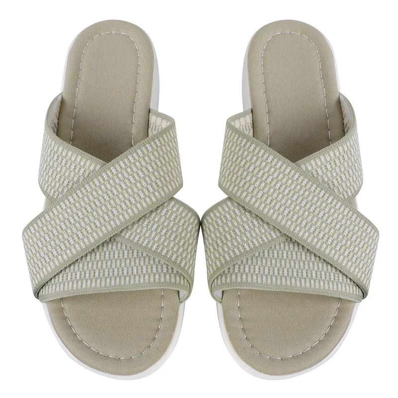 

LITTHING 2021 Sandals Women Stretch Cross Orthotic Slide Sandals Anti-slip Slippers Comfort And Support Sandal Women Sandalias