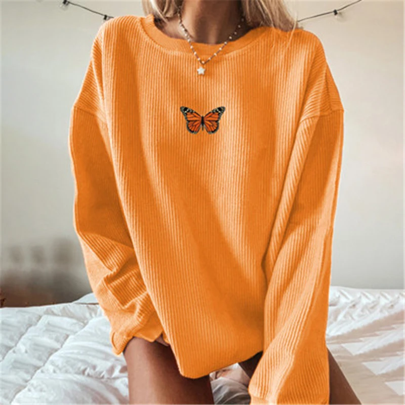 

Autumn Women Sweatshirt Kawaii Oversize Loose Harajuku Cute Print O-Neck Long Sleeve Girls Casual Pullover Top Femme Streetwear