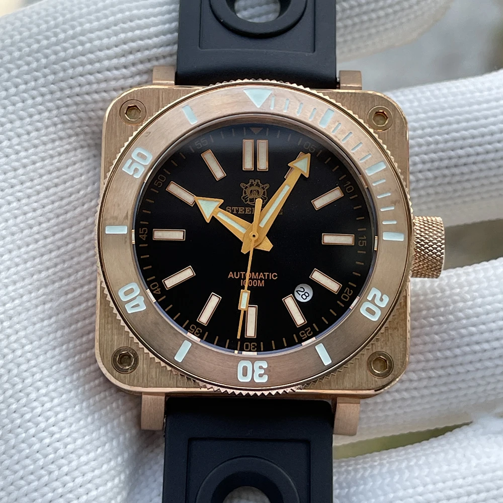 

Steeldive New Bronze Watch 1000m Waterproof NH35 Automatic Diver Mechanical Wristwatches Sapphire Luminous Bronze Bezel Men 2021