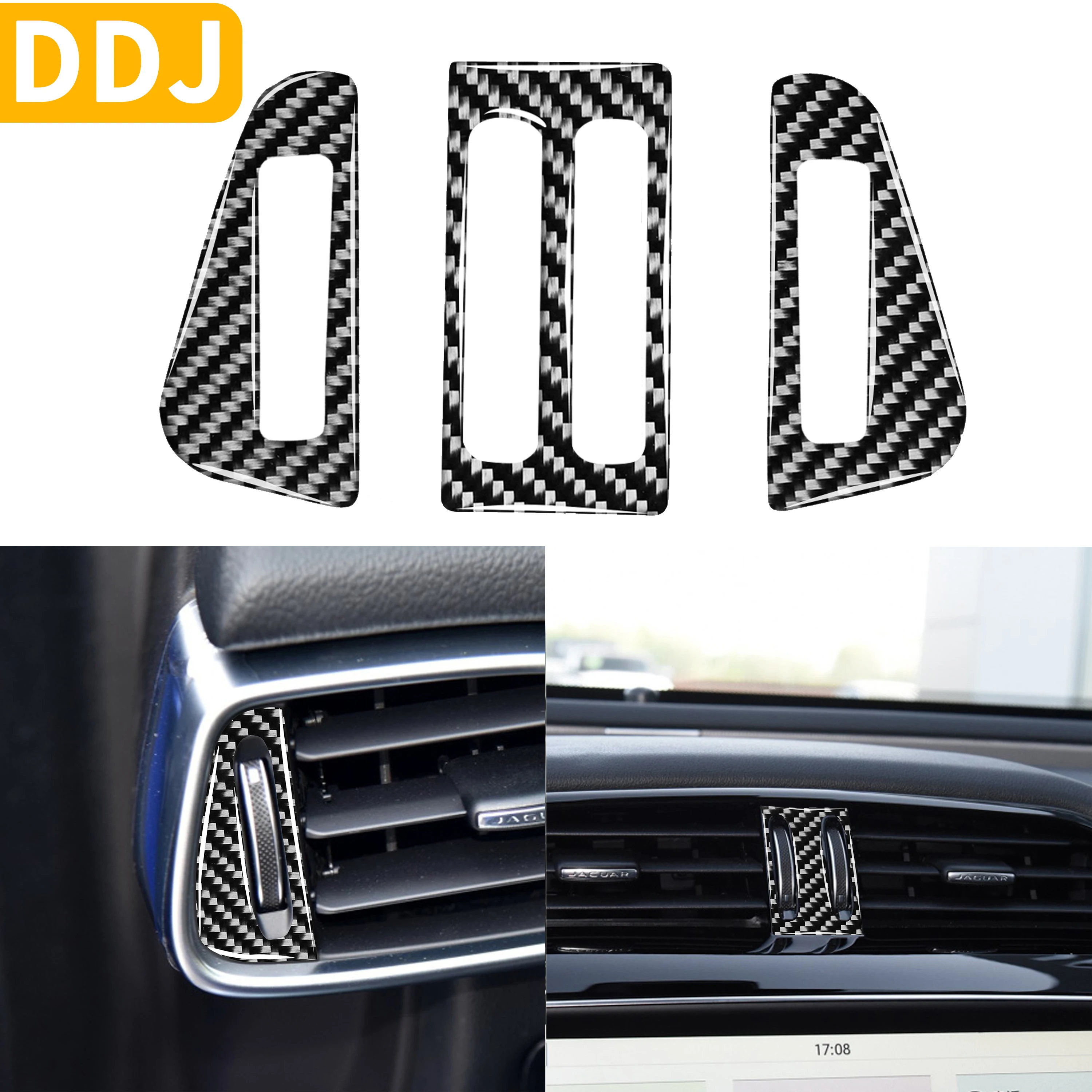 

Для Jaguar F-PACE XE XF XJ X761 X760 X260 аксессуары из углеродного волокна украшения интерьера приборной панели вентиляционного отверстия отделка наклей...