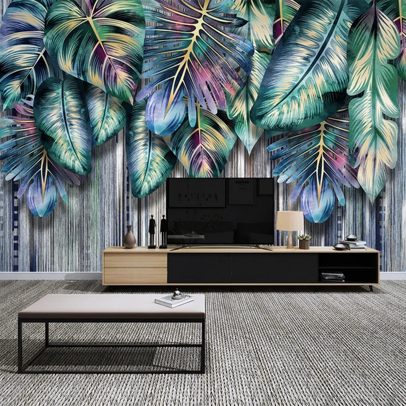 

Wallpaper For Room Nordic Tropical Green Plant Leaves Luxury Modern 3d Wall Mural Wallpaper Home Decoration