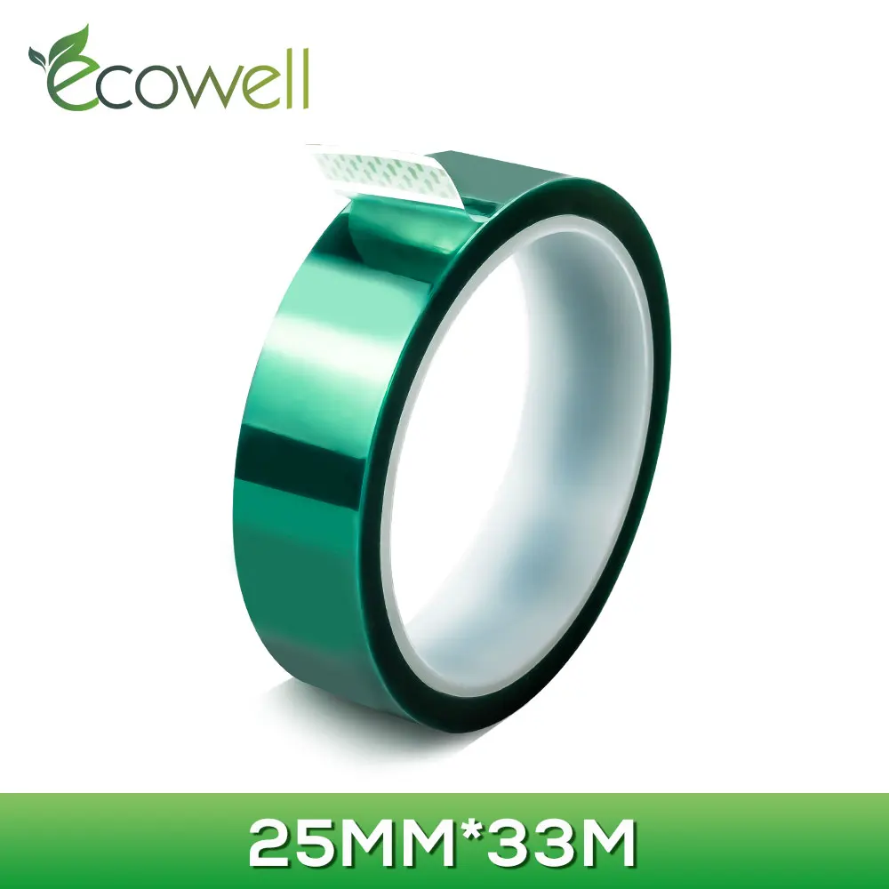 

Ecowell 25mm*33m Shielding Tape for PCB Solder Plating Insulation Protection Green PET High Temperature Heat resistant tape