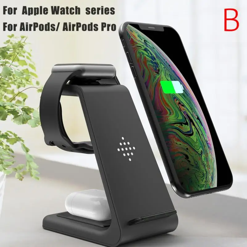 

QI 3 In 1 Wireless Charger For Iphone 11/XS/X/Airpods Pro/Iwatch 5/4 Fast Charge Wireless Charge Stand For Samsung S10/Bud/Watch