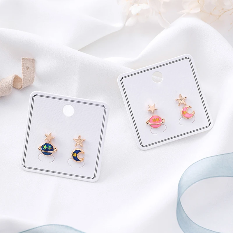 1 комплект синие розовые Вселенная луна звезда мини серьги-гвоздики модные милые