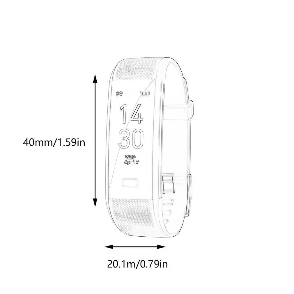 IP68 Водонепроницаемые часы 0.96IN сенсорный экран беспроводной умный Браслет