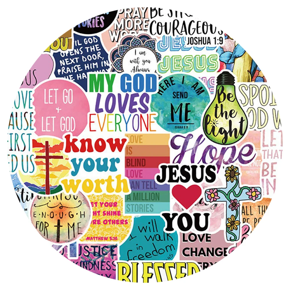 10/30/50PCS Jesus Christians Religion Sayings Stickers Skateboard Suitcase Freezer Graffiti Luggage Motorcycle DIY Cool Sticker | Игрушки и