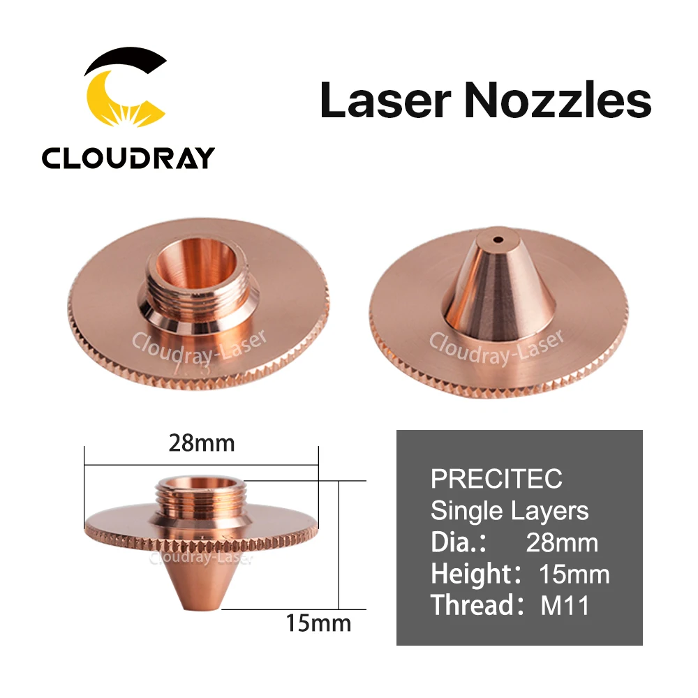 Cloudray Precitec выпуклые лазерные насадки однослойные хромированные двухслойные s Калибр 0,8-4,0 D28 H11 H15 M11 для режущей головки