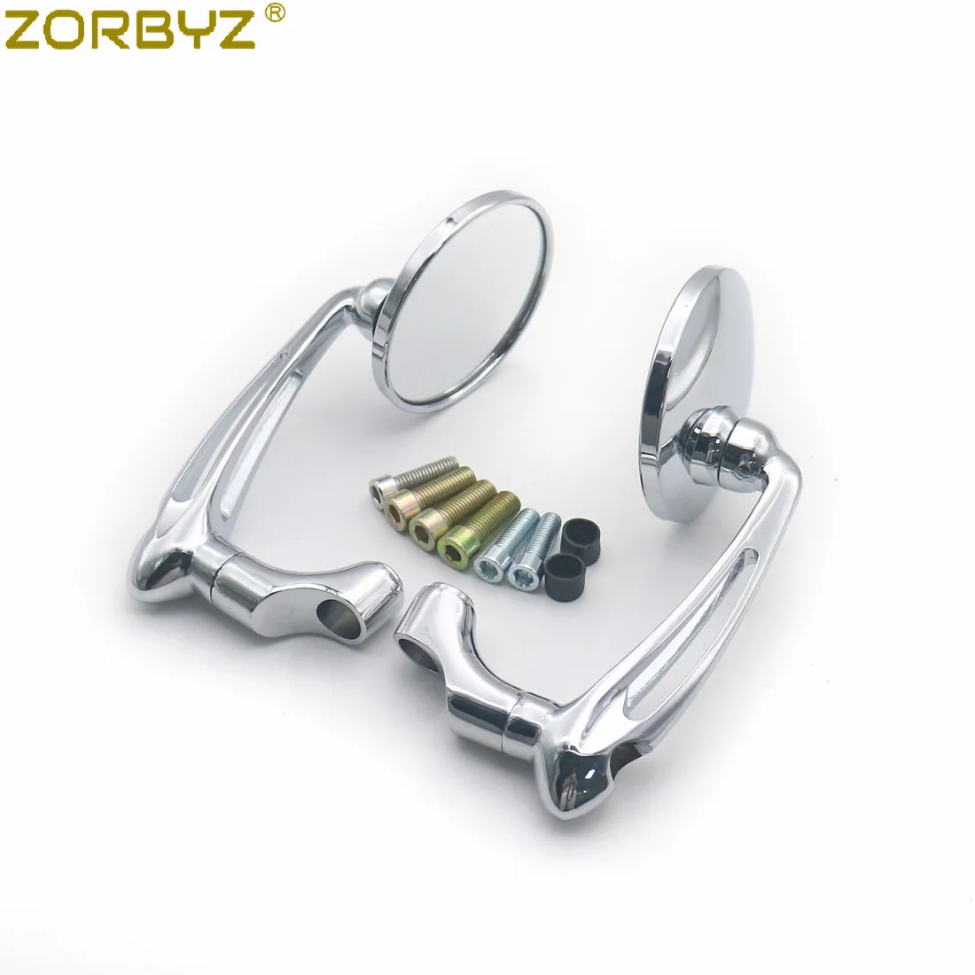 ZORBYZ мотоцикл черный/хром l-бар круглые боковые зеркала заднего вида для Honda GN125 кафе гонщик на заказ