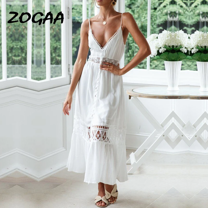 Женское кружевное платье на бретельках белое ажурное Хлопковое с открытой