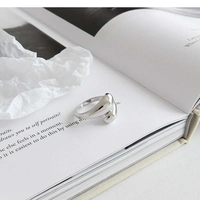 Гарантированное серебро 925 пробы простые гладкие кольца в виде змейки Для женщин