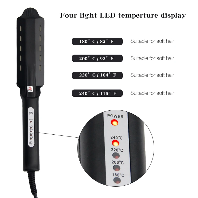 Электрический Выпрямитель для волос четырехзубчатая регулировка температуры