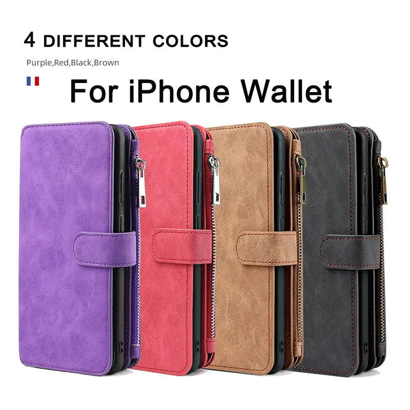 For iPhone 13 High Grade luxury Card Slots Wallet Case For iPhone 12 Pro Max X XR XS 8 Plus 7 Case for iphone 11 phone case