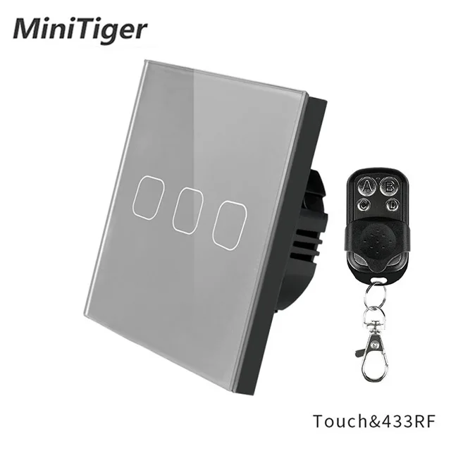 Minitiger ЕС/Великобритания Домашний Светильник ing 3 Gang RF433 дистанционное управление