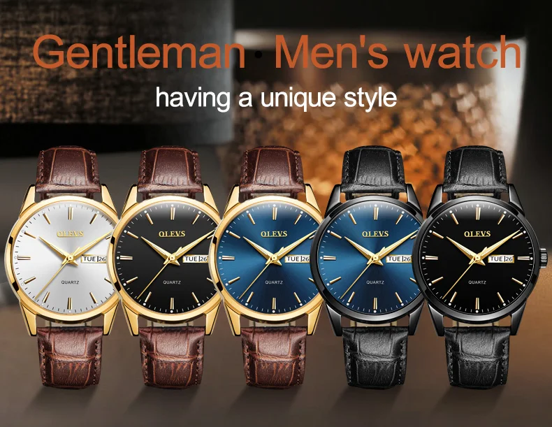 OLEVS Простые Модные женские часы relojes mujer кожа день с датой часы женские светящиеся руки водонепроницаемые Wist часы