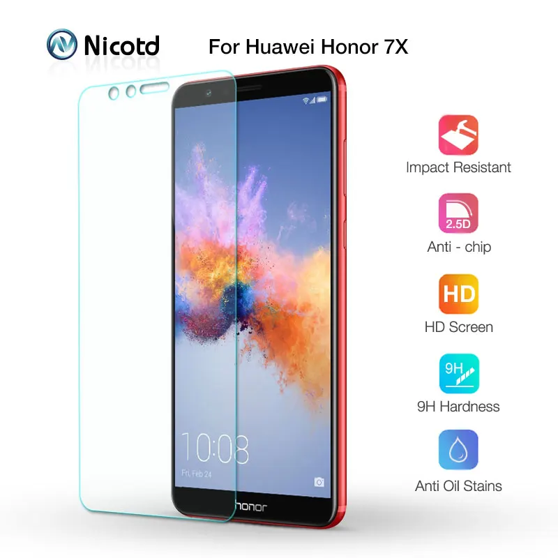 Прозрачное закаленное стекло HD для Honor 7X 3 шт. Защита экрана 7 Lite 7c на 7A Pro защитная