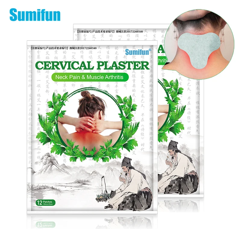 

24pcs Sumifun Chinese Herbal Natural Wormwood Plaster Neck Cervical Stickers For Rheumatoid Arthritis Pain Relief Patches K05001