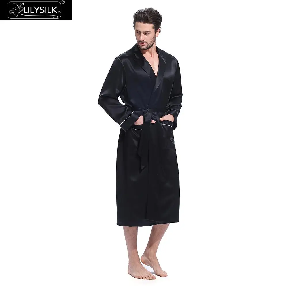Lilysilk халат мужской кимоно домашняя одежда для мужчин натуральный шелк длинные