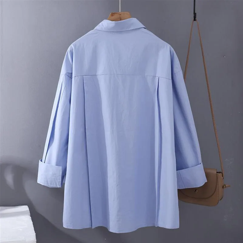 Aelegantmis Plus Size Office Lady Oversized Blouse Women Korean Fashion Long Sleeve Casual Shirts Female Spring Autumn Chic Tops | Женская