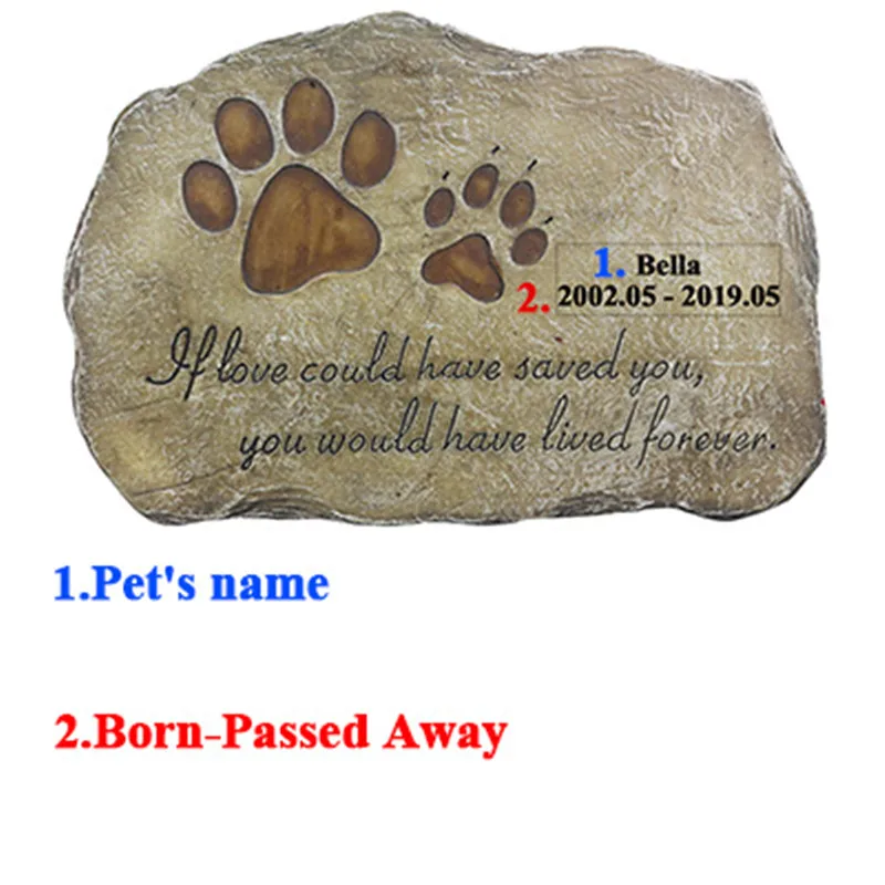 Персонализированный памятный камень маркер для собак и кошек сада или лужайки с