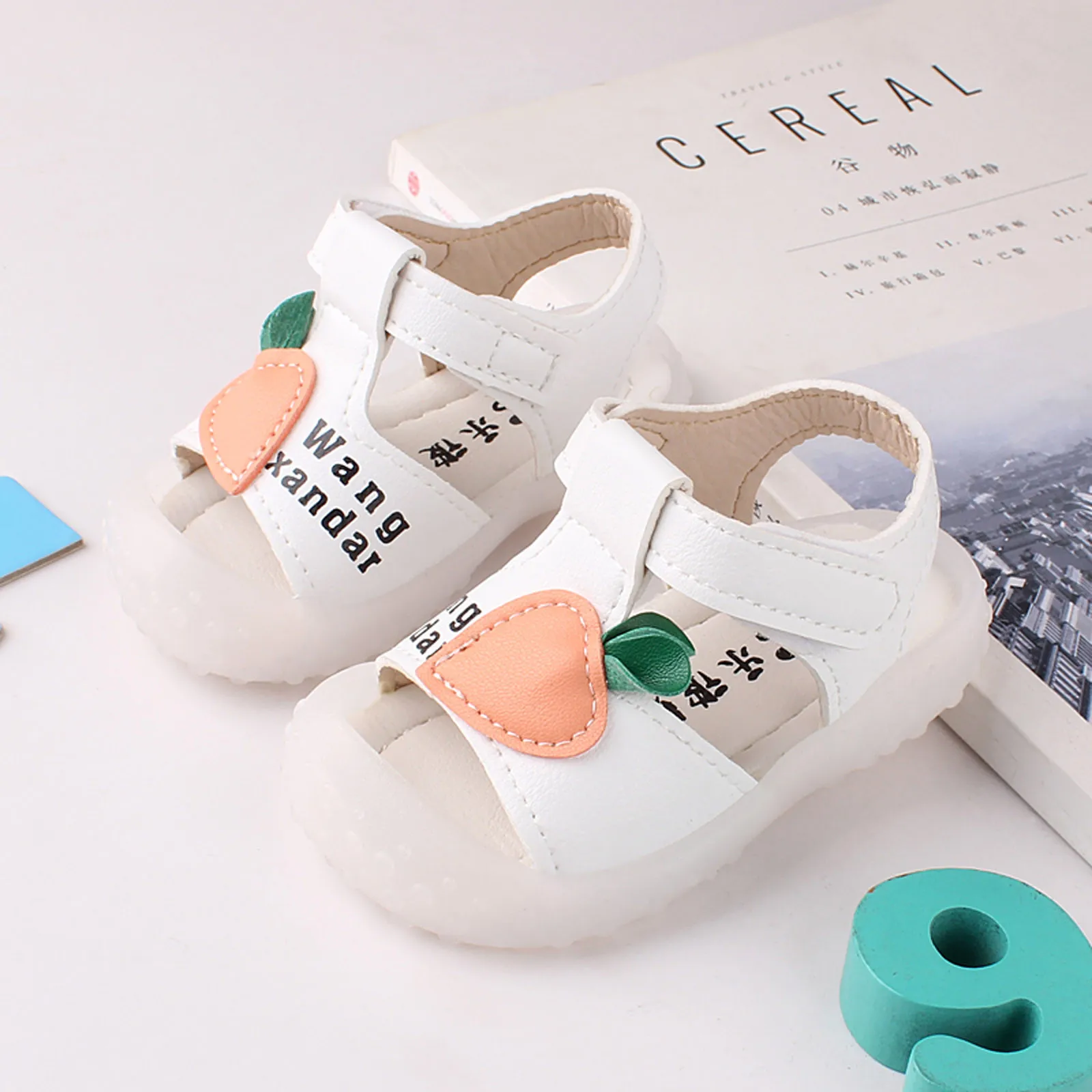 

ISHOWTIENDA Toddler Baby Girls Fashion Cartoon Radish Cute Hollow Out Soft Crib Kids Summer Sandals