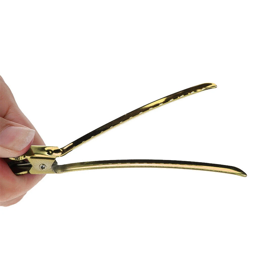 

12Pcs Hairdressing Duck Bill Alligator Clips Professional Hair Clip Modeling Stereotype Clip Hand Push Ripple Clip Accessories