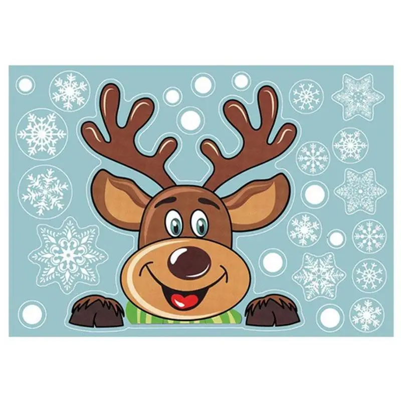 

Christmas Mirror Wall Stickers Double-Sided Color Set White Snowflake Window Sticker ForHome Decor