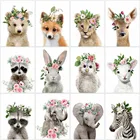 AZQSD Diy рамка Краски ing Раскраска по номерам кролик Рисование Живопись на холсте Краски по номерам для взрослых с животным принтом медвежонка, Гостиная украшения