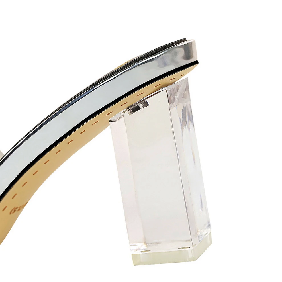 

HOT Women Slippers korean Style Woman Outdoor Slippers Concise Transparent Open Toe Shoes High Heels Summer Ladies Comfort Mules