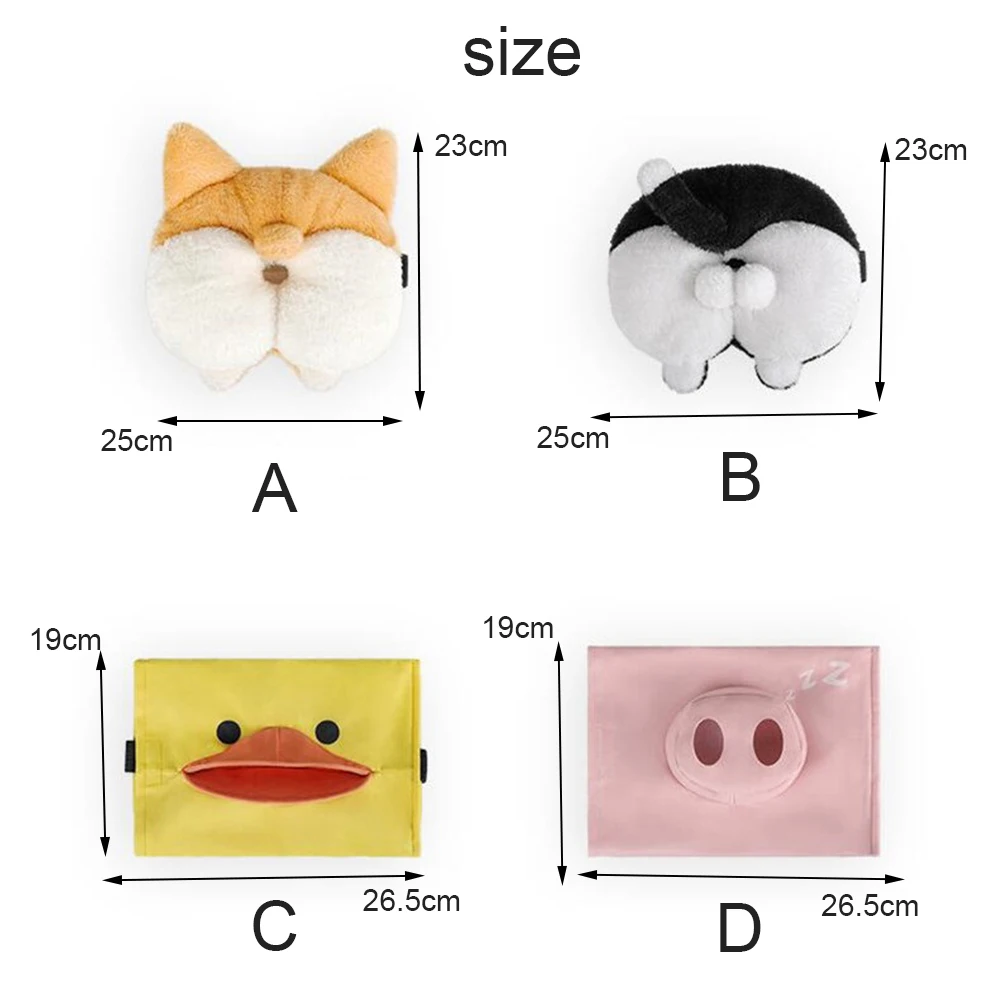 

Universal Car Armrest Tissue Box Cartoon Cute Paper Box for Car and Home Interior Accessories