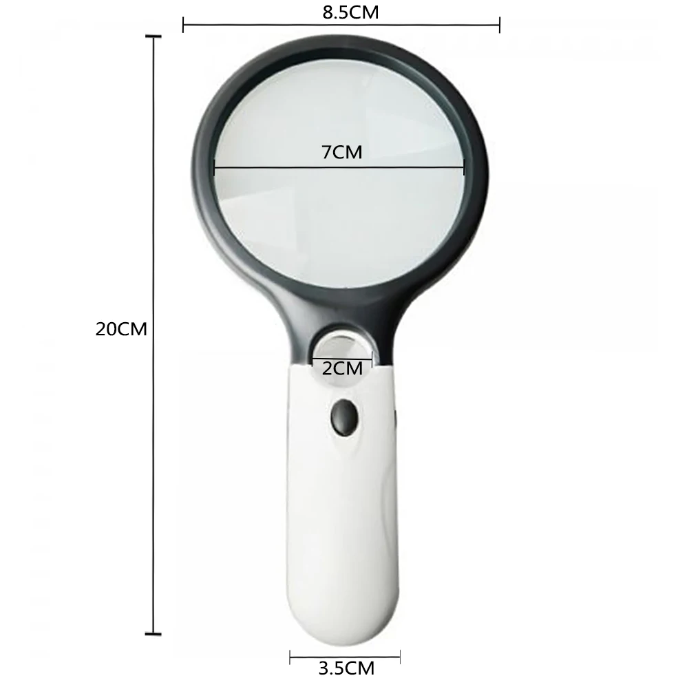 

1pcs Portable Three Led Handheld Magnifiers Outdoor Camping Night Illumination Explore Magnifier Multifunction Tool