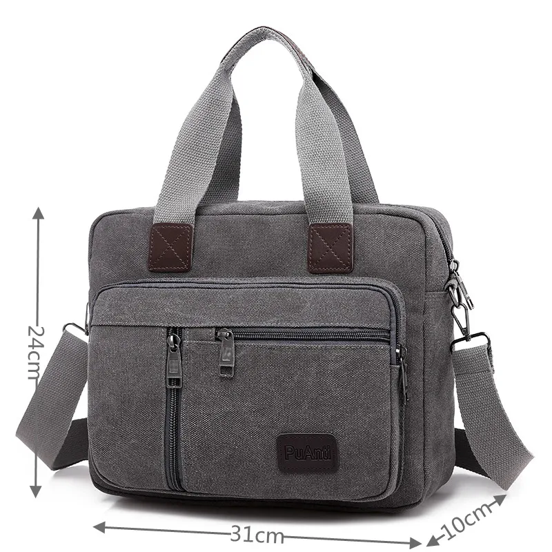 

Canvas Men's Handbag Shoulder Bag Travel Large Capacity Multi-layer Crossbody Bag Student Travel Top-handle Bag Leisure Tote