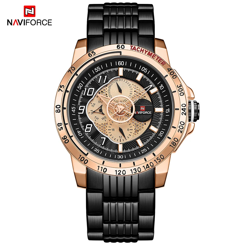 RGBB NAVIFORCE мужские часы, бизнес часы из нержавеющей стали, военные мужские водонепроницаемые светящиеся кварцевые наручные часы, Relogio Masculino - Цвет: RGBB