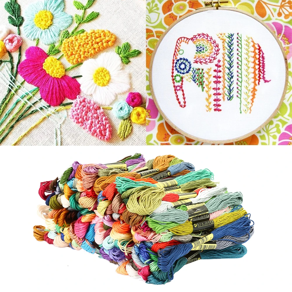 200 цветов нитки для вышивания крестиком хлопковые мотки шитья похожий Набор