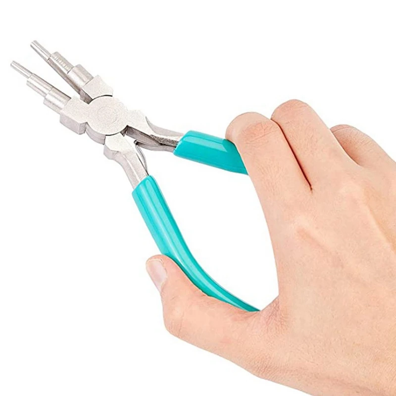 

6 in 1 Bail Making Pliers Wire Looping Forming Pliers with Non-Slip Grip Handle for 3mm to 9.5mm Loops and Jump Rings
