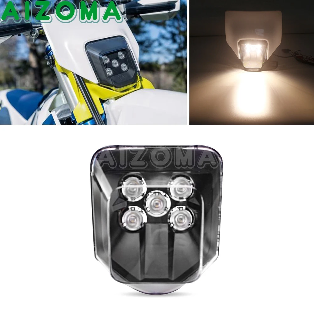 

Для te250i te300i TE FE 125 250 300 350 450 501 MX светодиодный двойной Спорт Мотоцикл головной светильник Enduro Мотокросс светодиодный светильник Инж