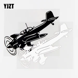 Высококачественная Автомобильная наклейка YJZT 14,5  11,5 см, крутая виниловая наклейка в виде боевого самолета, черногосеребряного цвета 10A-0546