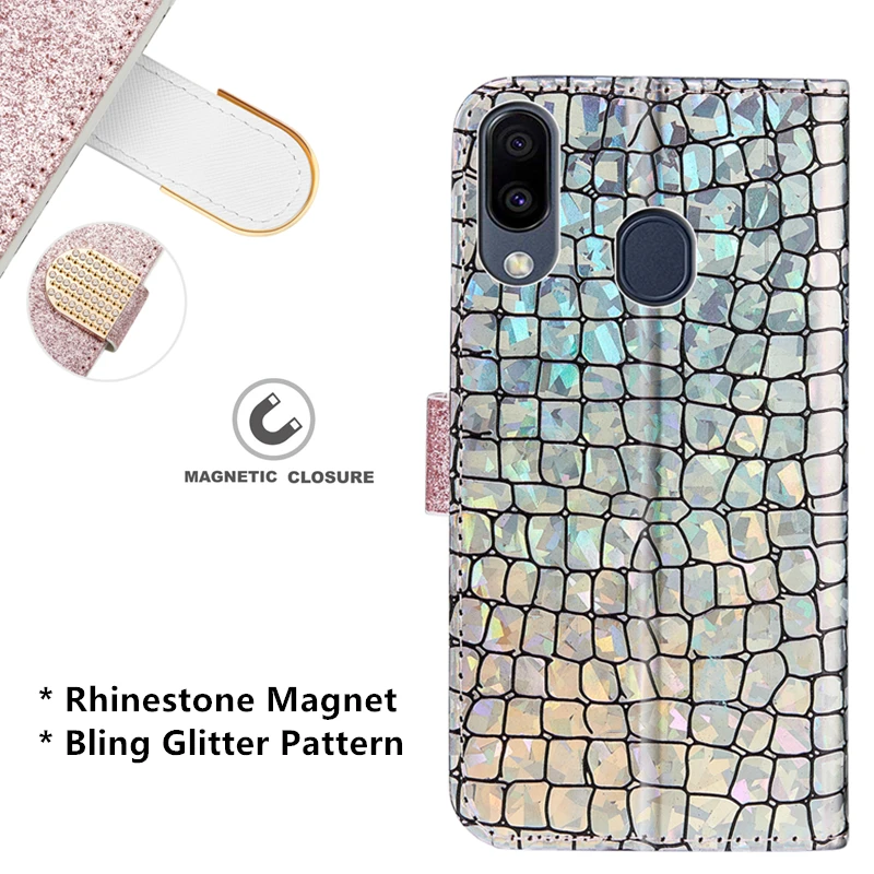 Блестящий кожаный чехол для Samsung Galaxy S21 S20 FE Ultra S10 S9 S8 Plus S10E S7 Edge Note 20 10 книжка с