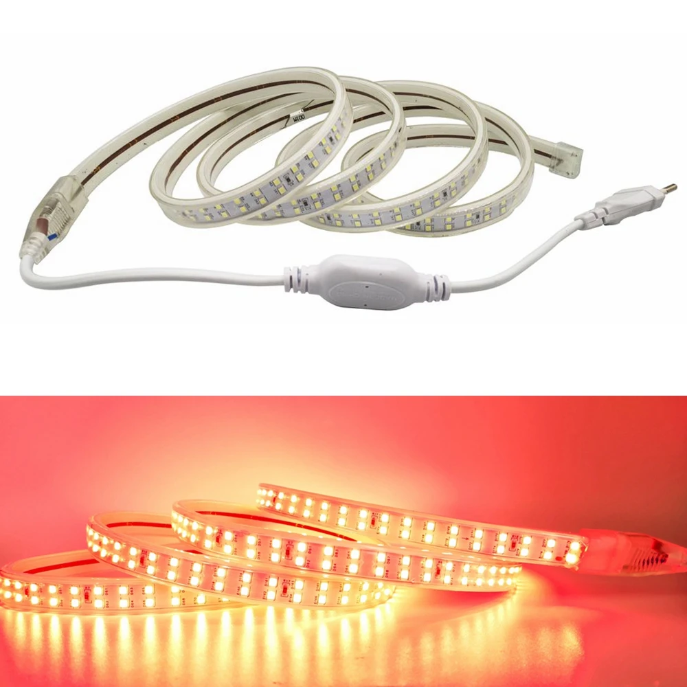 Двухрядная Светодиодная лента 2835 В переменного тока высокая яркость