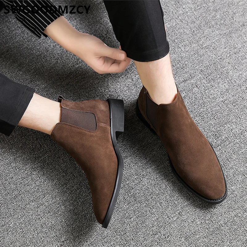 Ботинки Челси мужские зимние ботинки для снега дезерты формальная обувь черные |