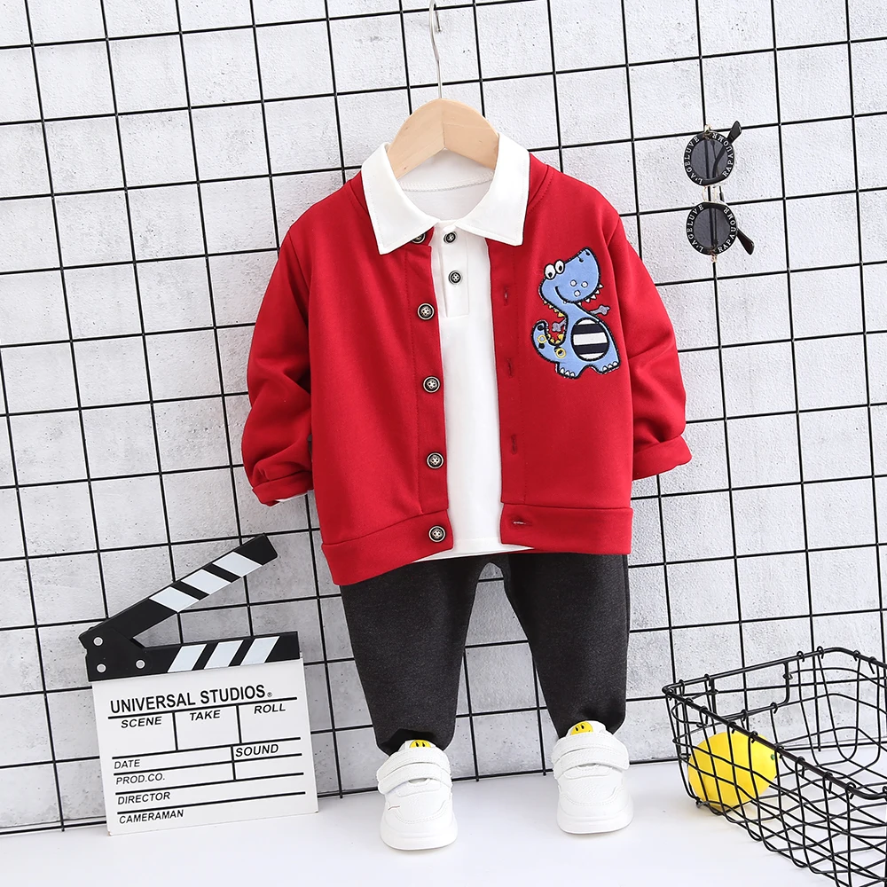 3 шт. комплекты одежды для маленьких мальчиков и девочек осень 2020 свитер пальто