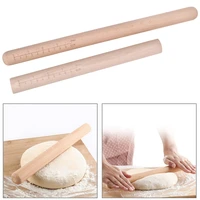 38cm30cm non stick wooden rolling pin with scale noodle pizza cake dough pastry roller cookies biscuit baking tool