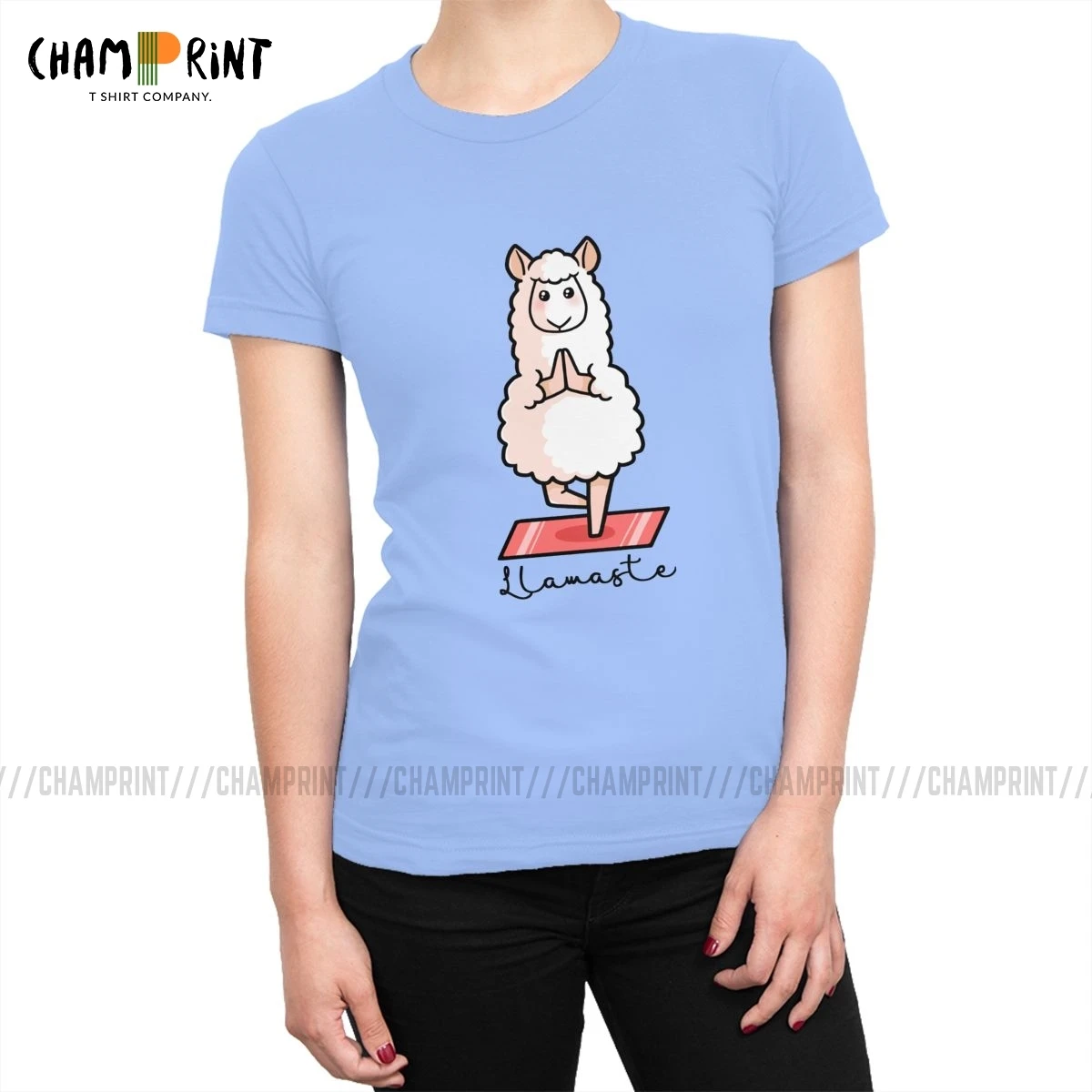 

Women Llamaste Yoga T-shirts Llama Cute Animal T Shirt Tumblr Tee Shirt Tops Crew Neck Korean Style Female Clothing Graphic