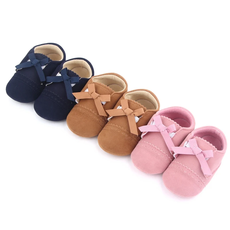 

Infant Suede Sneakers Baby Girls Crib Shoes Soft Sole Toddler Casual Shoes Bowknot Cozy First Walker Prewalker 0-18M