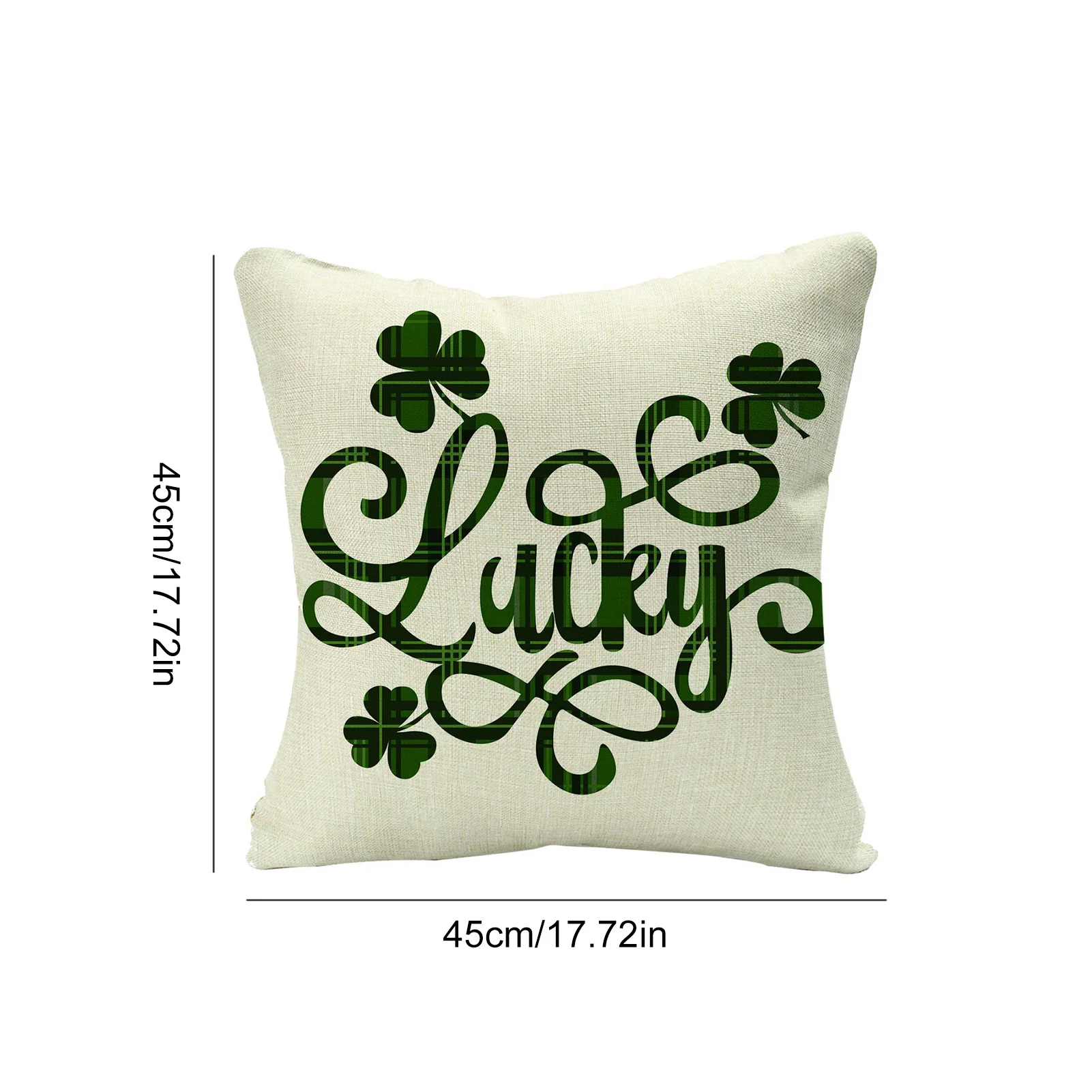 

Happy St Patricks Day Plush Soft Pillow Cover Case Shamrock Clover Pillow Cushion Cases Home Decor Lucky Meadow Pillow Toy